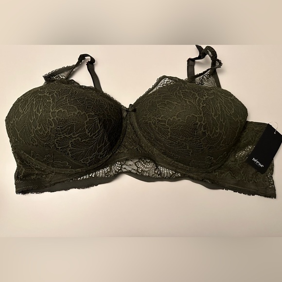 Addition Elle Deesse Wireless Lace Green Bra 3X - Picture 6 of 8